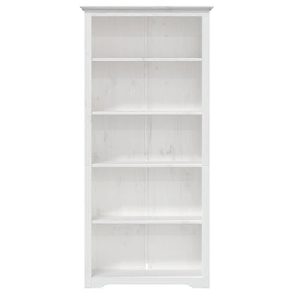 Bookcase BODO White 80x38x180 cm Solid Wood Pine 5-Tier