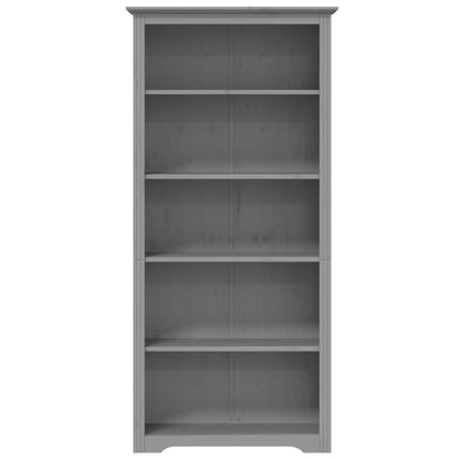 Bookcase BODO Grey 80x38x180 cm Solid Wood Pine 5-Tier