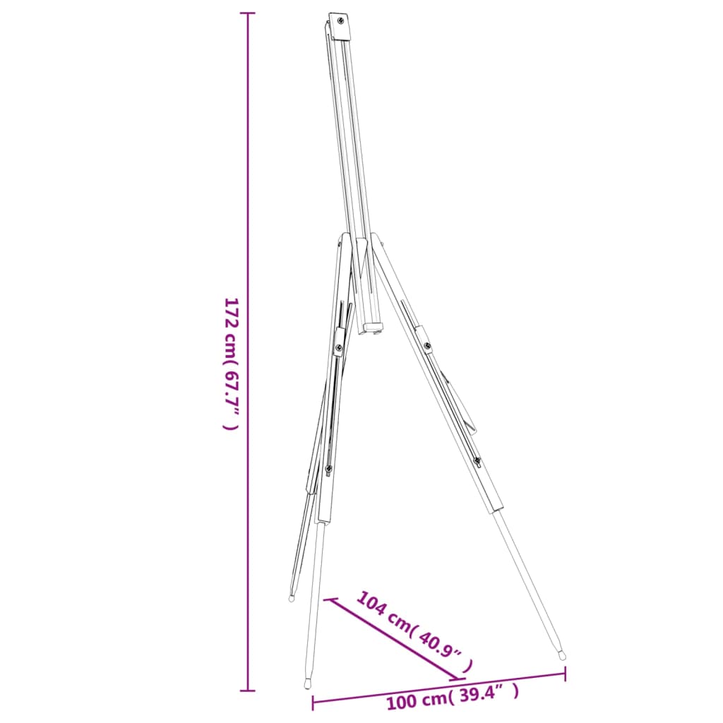 Easel Stand 100x104x172 cm Solid Beech Wood