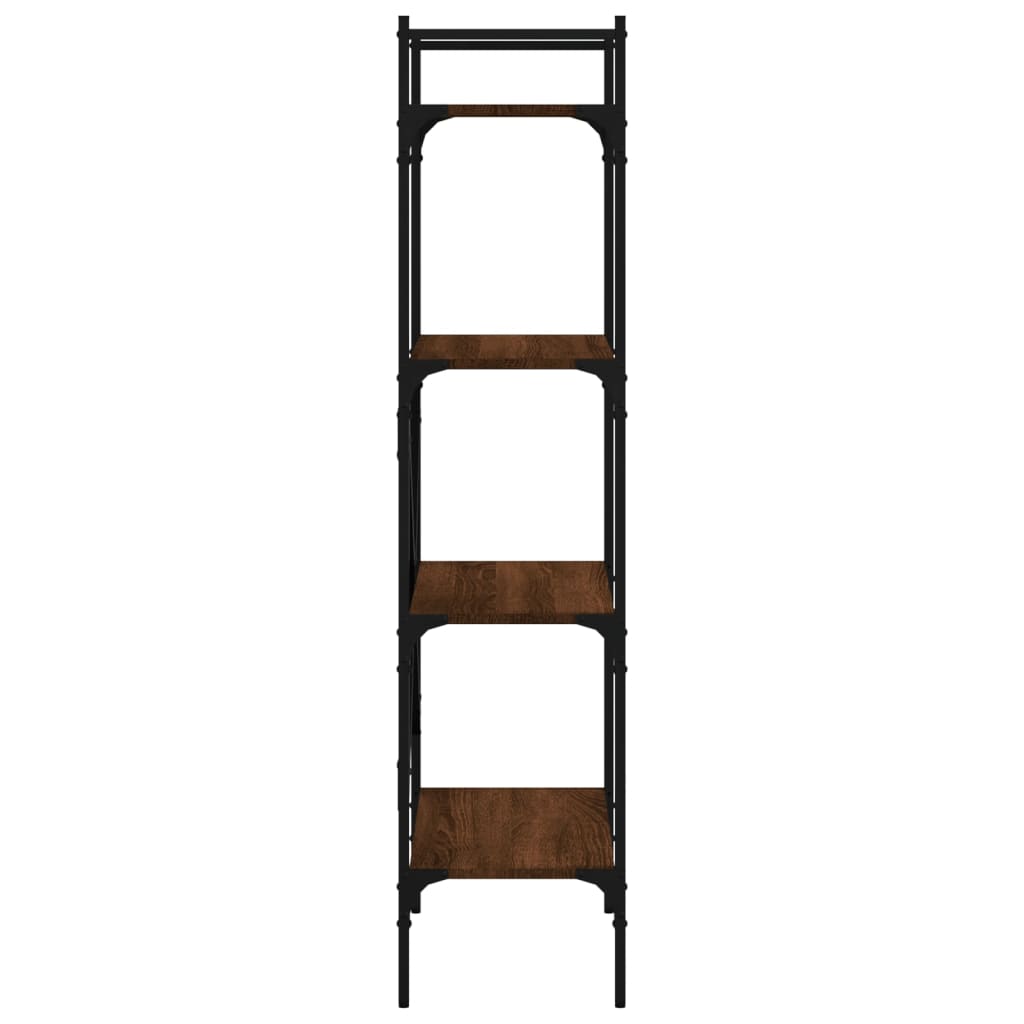 Bookcase 4-Tier Brown Oak 56x31.5x138.5 cm Engineered Wood