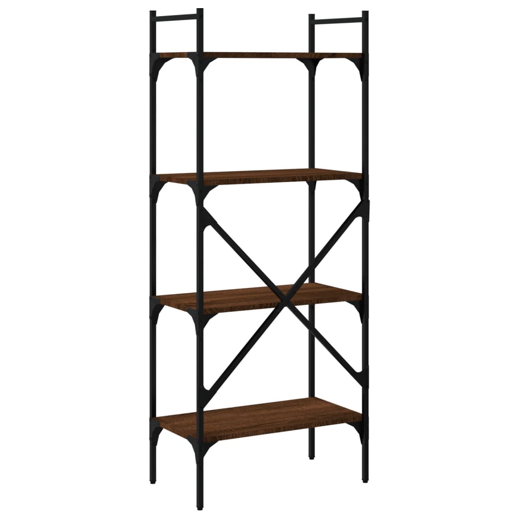 Bookcase 4-Tier Brown Oak 56x31.5x138.5 cm Engineered Wood