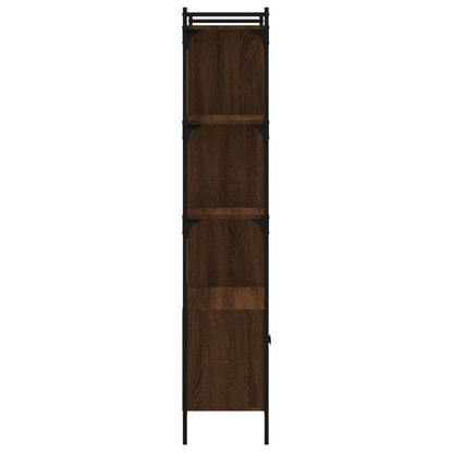 Bookcase with Doors Brown Oak 76.5x30x154.5 cm Engineered Wood