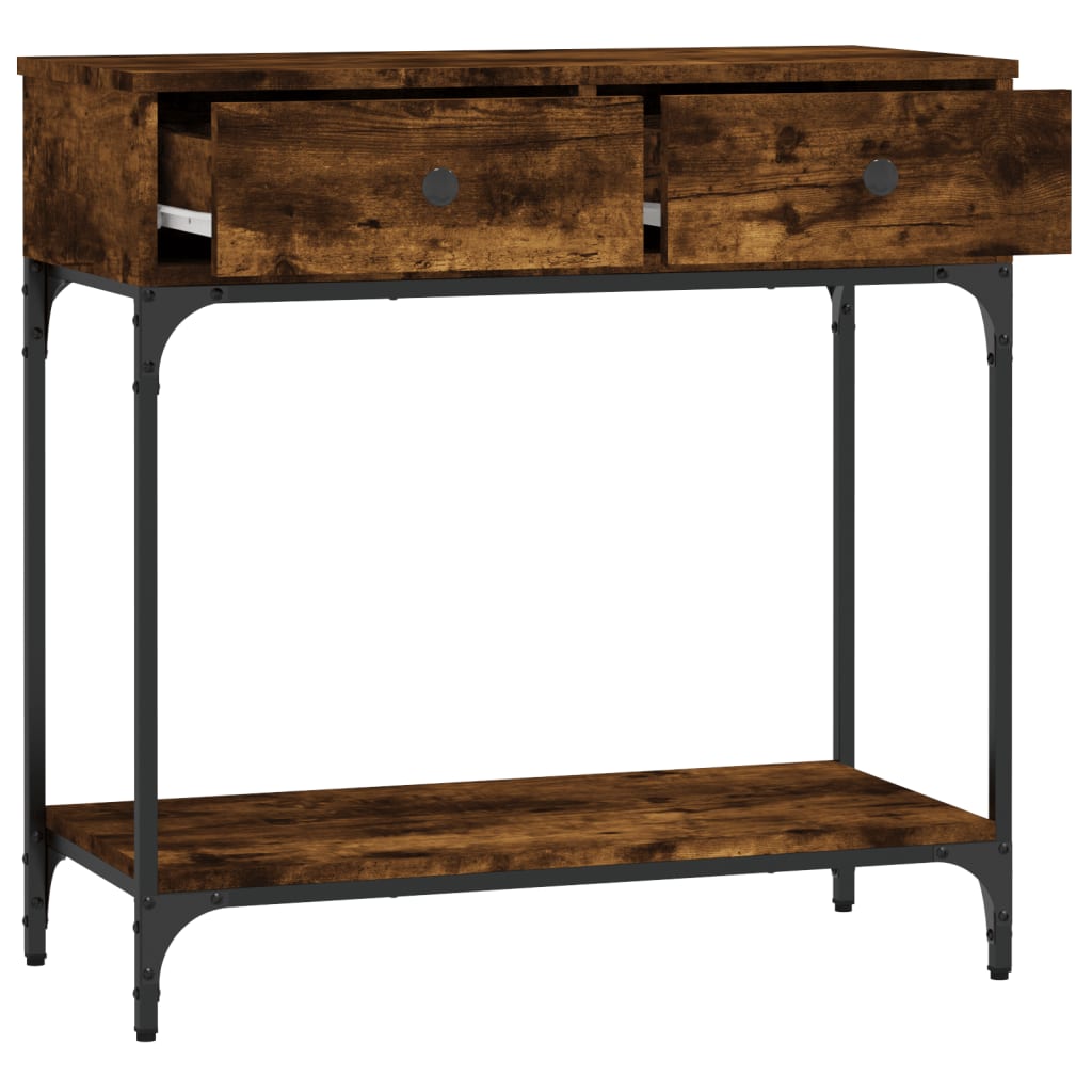 Console Table Smoked Oak 75x34.5x75 cm Engineered Wood