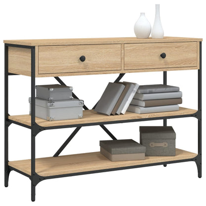 Console Table with Drawers and Shelves Sonoma Oak Engineered Wood