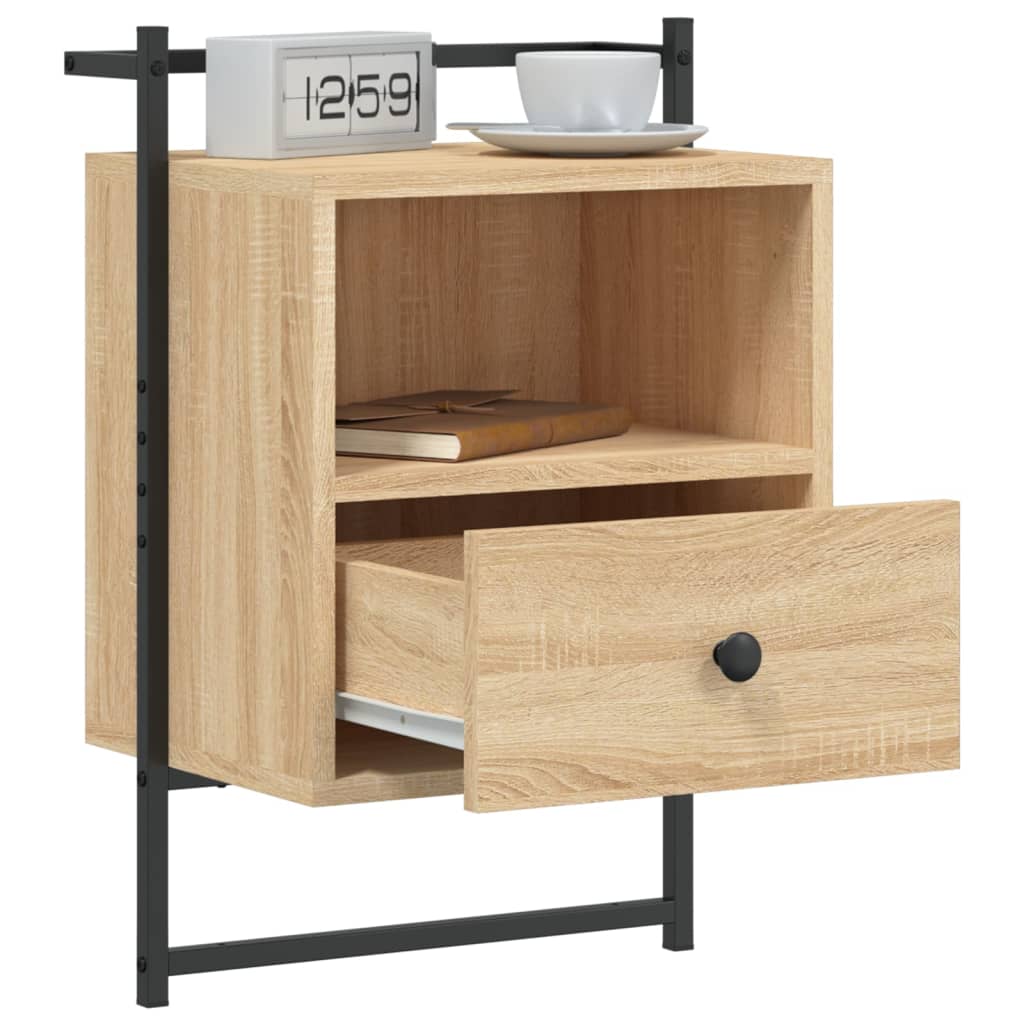 Bedside Cabinet Wall-mounted Sonoma Oak 40x30x61 cm Engineered Wood