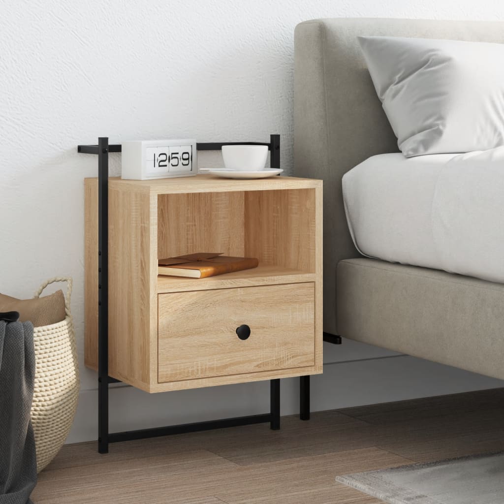 Bedside Cabinet Wall-mounted Sonoma Oak 40x30x61 cm Engineered Wood