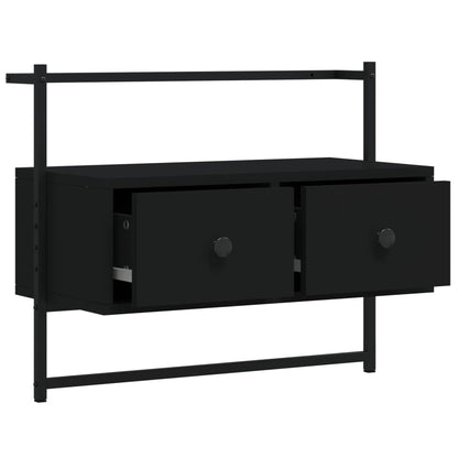 TV Cabinet Wall-mounted Black 60.5x30x51 cm Engineered Wood