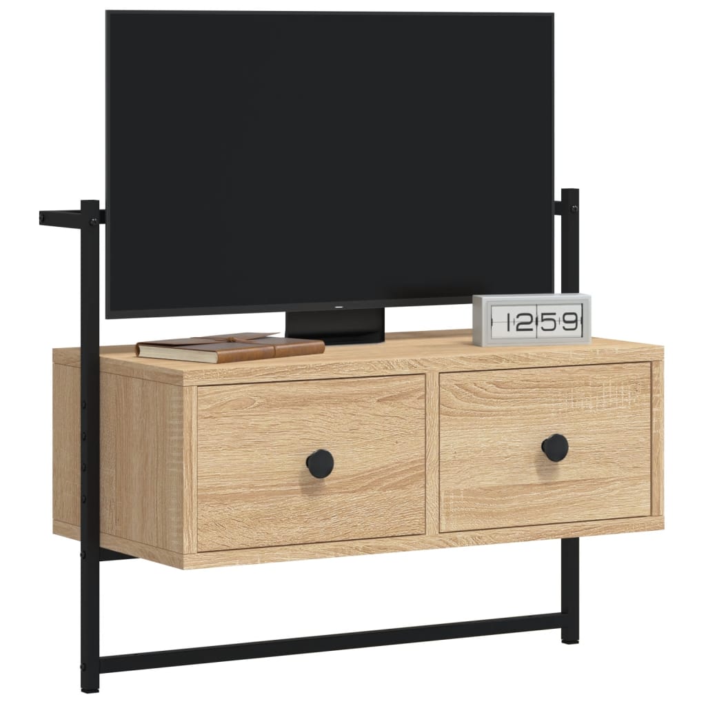 TV Cabinet Wall-mounted Sonoma Oak 60.5x30x51 cm Engineered Wood