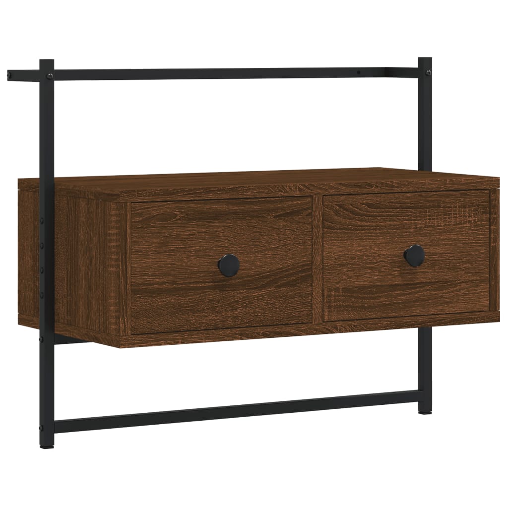 TV Cabinet Wall-mounted Brown Oak 60.5x30x51 cm Engineered Wood