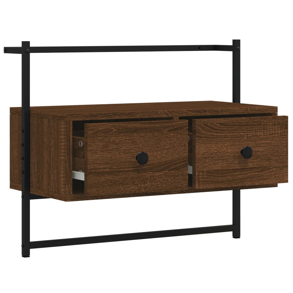 TV Cabinet Wall-mounted Brown Oak 60.5x30x51 cm Engineered Wood