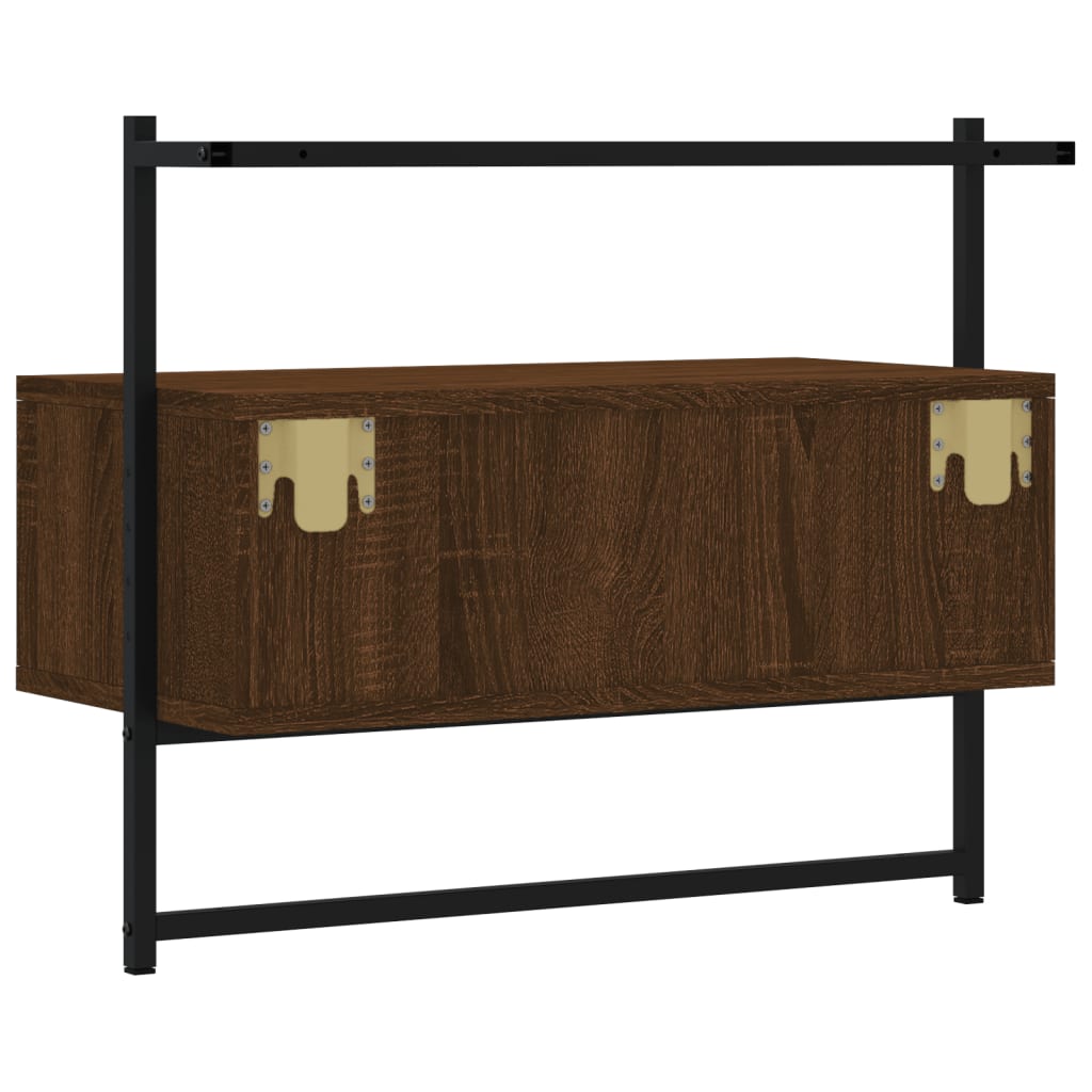 TV Cabinet Wall-mounted Brown Oak 60.5x30x51 cm Engineered Wood