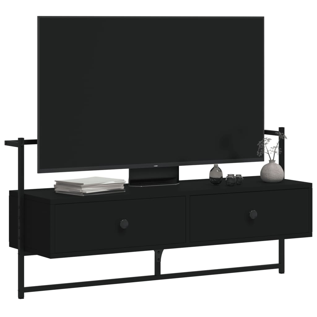 TV Cabinet Wall-mounted Black 100.5x30x51 cm Engineered Wood