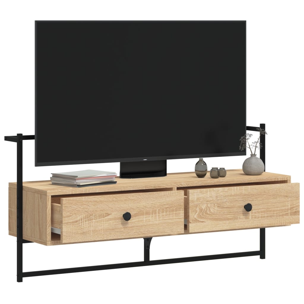 TV Cabinet Wall-mounted Sonoma Oak 100.5x30x51 cm Engineered Wood