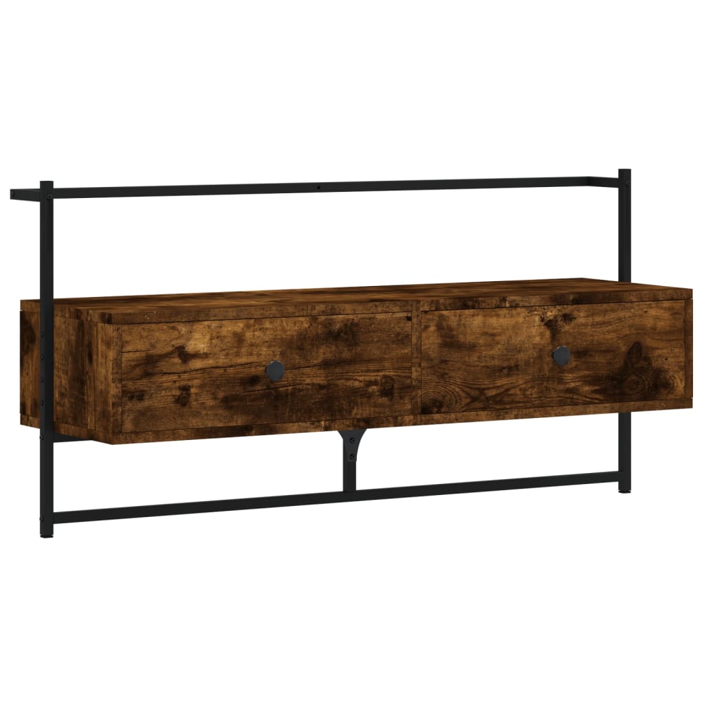 TV Cabinet Wall-mounted Smoked Oak 100.5x30x51 cm Engineered Wood