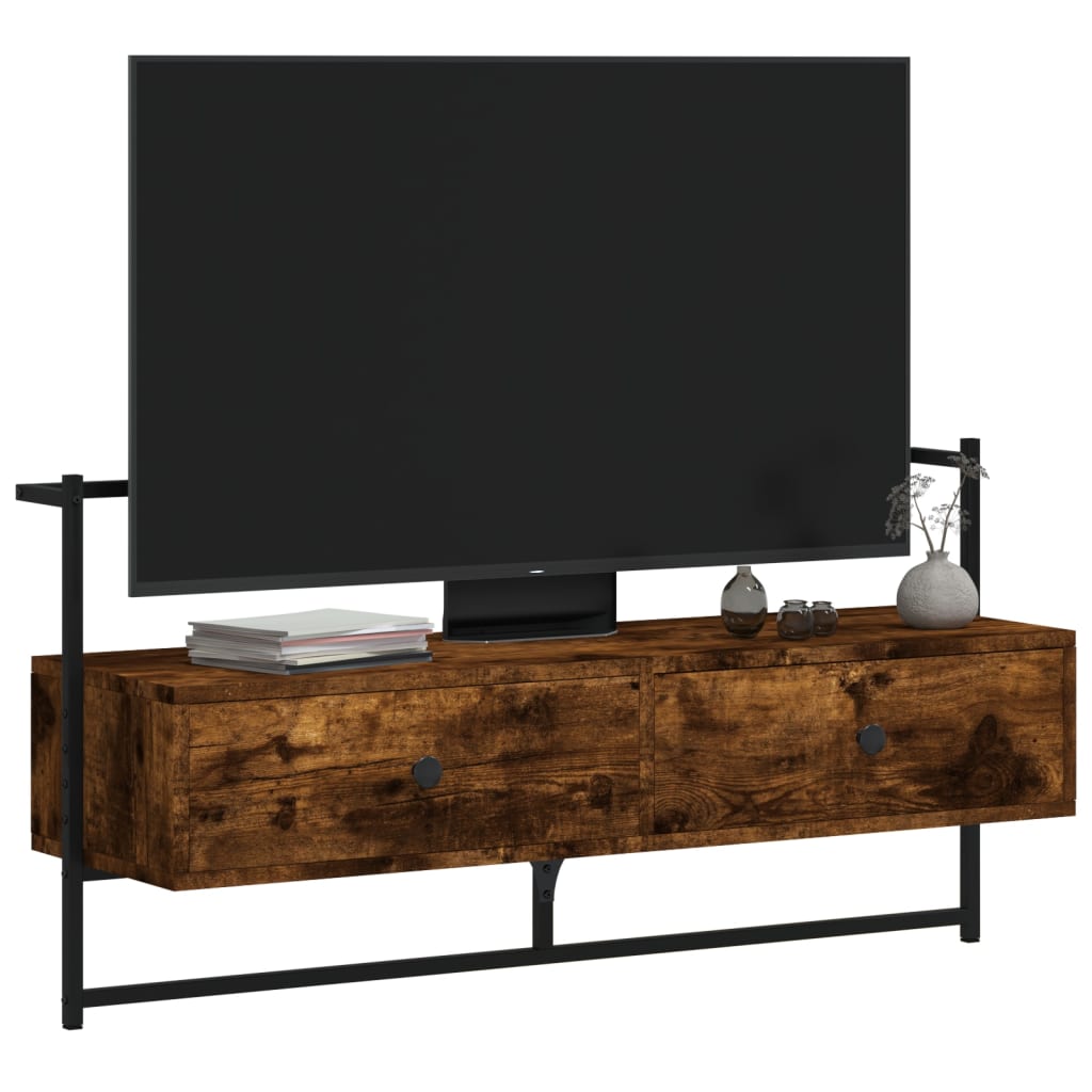 TV Cabinet Wall-mounted Smoked Oak 100.5x30x51 cm Engineered Wood