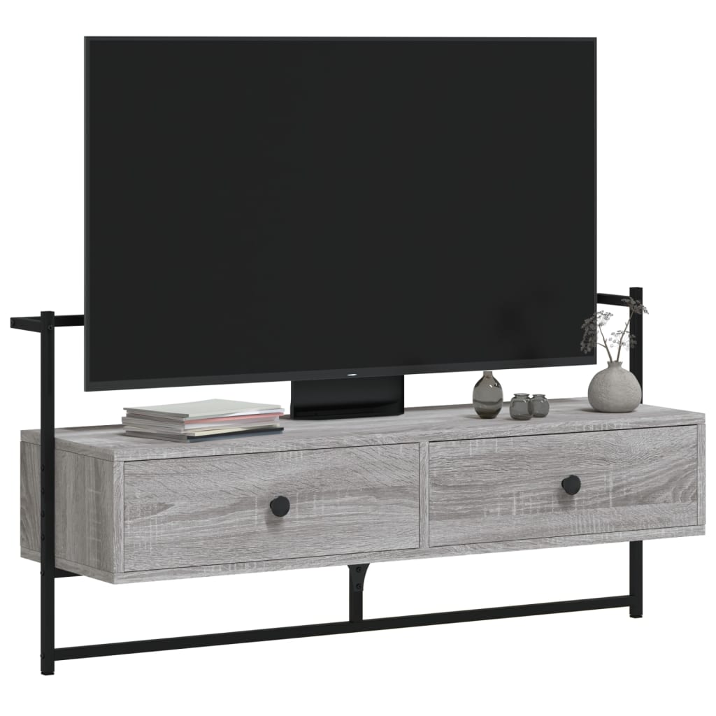 TV Cabinet Wall-mounted Grey Sonoma 100.5x30x51 cm Engineered Wood