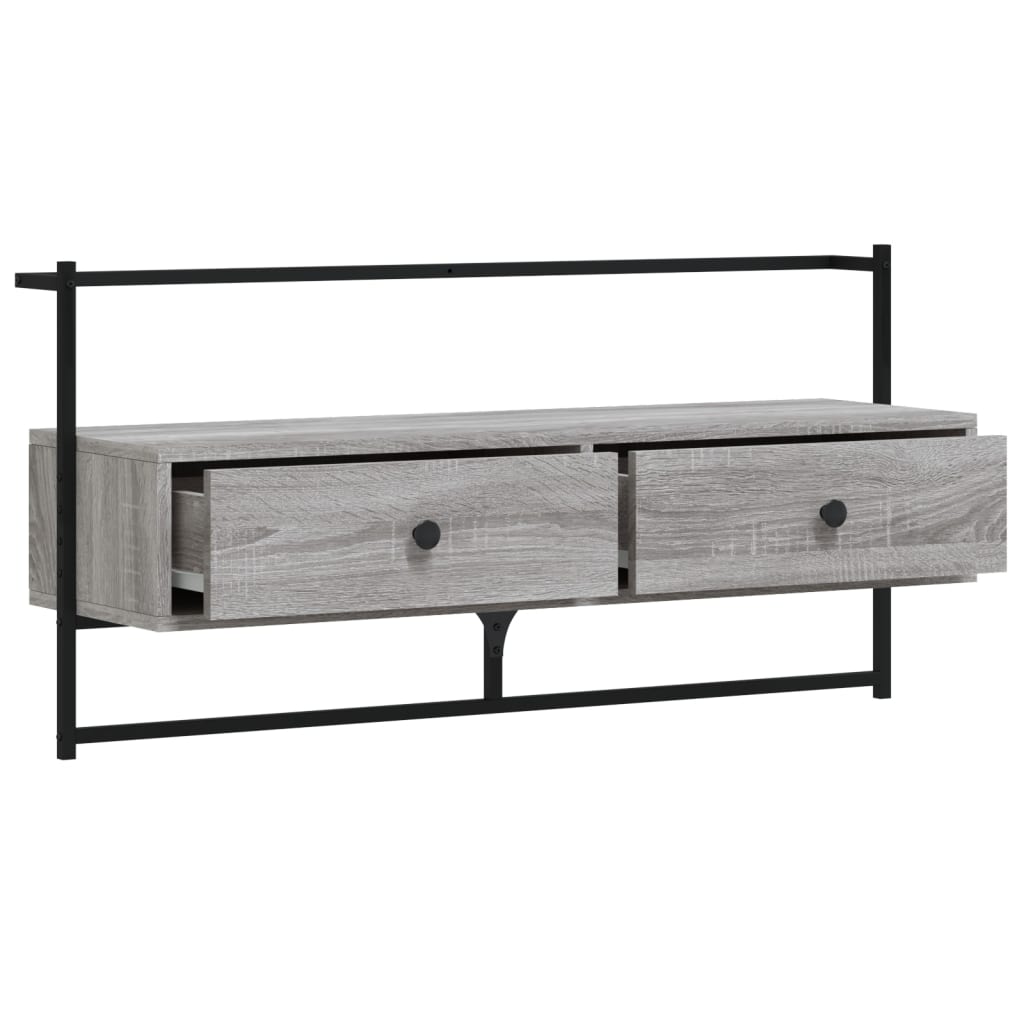 TV Cabinet Wall-mounted Grey Sonoma 100.5x30x51 cm Engineered Wood