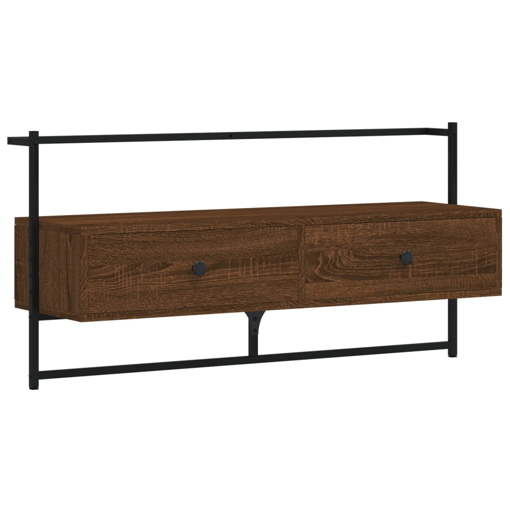 TV Cabinet Wall-mounted Brown Oak 100.5x30x51 cm Engineered Wood