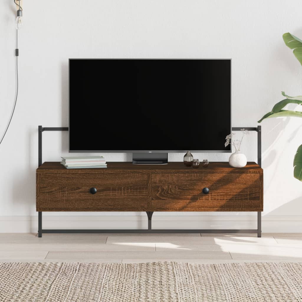 TV Cabinet Wall-mounted Brown Oak 100.5x30x51 cm Engineered Wood