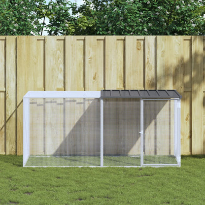 Chicken Cage with Roof Anthracite 203x98x90 cm Galvanised Steel