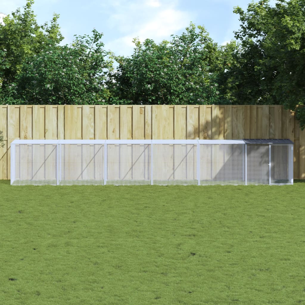 Chicken Cage with Roof Anthracite 603x98x90 cm Galvanised Steel