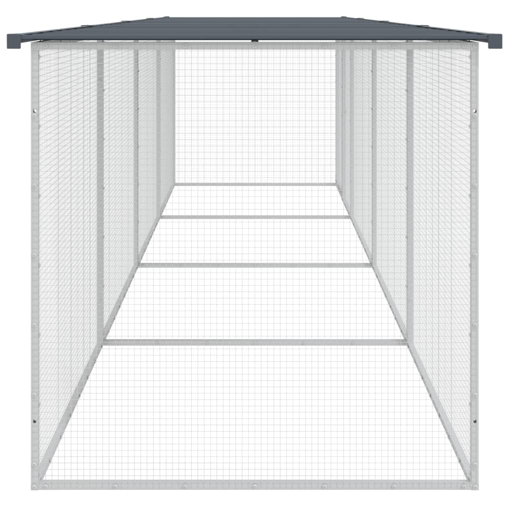 Chicken Cage with Roof Anthracite 403x98x90 cm Galvanised Steel