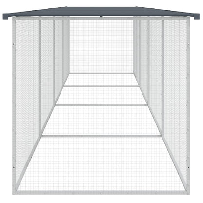 Chicken Cage with Roof Anthracite 403x98x90 cm Galvanised Steel