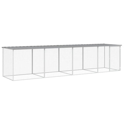 Chicken Cage with Roof Light Grey 403x98x90 cm Galvanised Steel