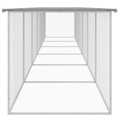 Chicken Cage with Roof Light Grey 603x98x90 cm Galvanised Steel