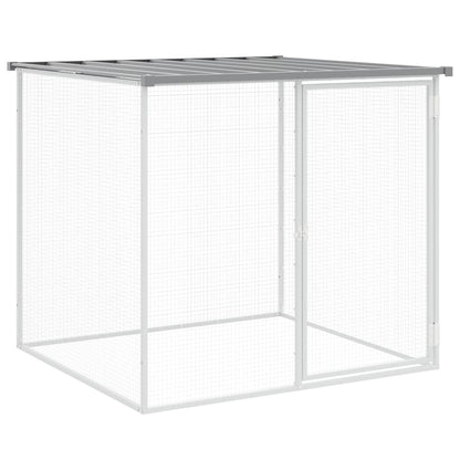 Chicken Cage with Roof Light Grey 603x98x90 cm Galvanised Steel