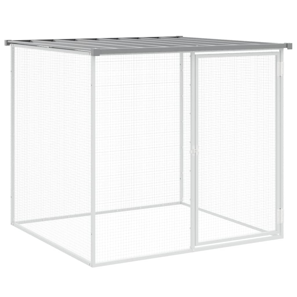 Chicken Cage with Roof Light Grey 803x98x90 cm Galvanised Steel