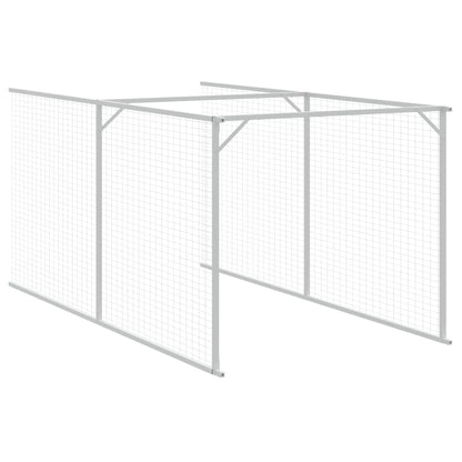 Dog House with Roof Light Grey 117x813x123 cm Galvanised Steel