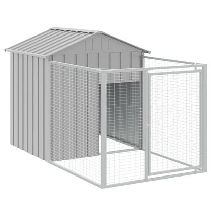 Dog House with Roof Light Grey 117x1017x123 cm Galvanised Steel