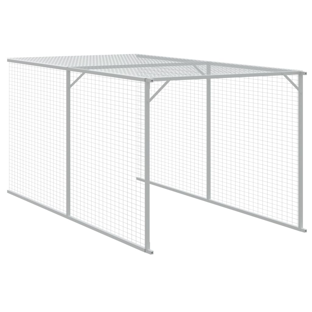 Chicken Cage with Run Anthracite 117x609x123 cm Galvanised Steel