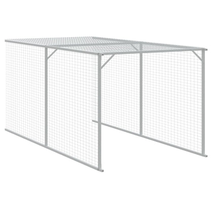 Chicken Cage with Run Anthracite 117x609x123 cm Galvanised Steel