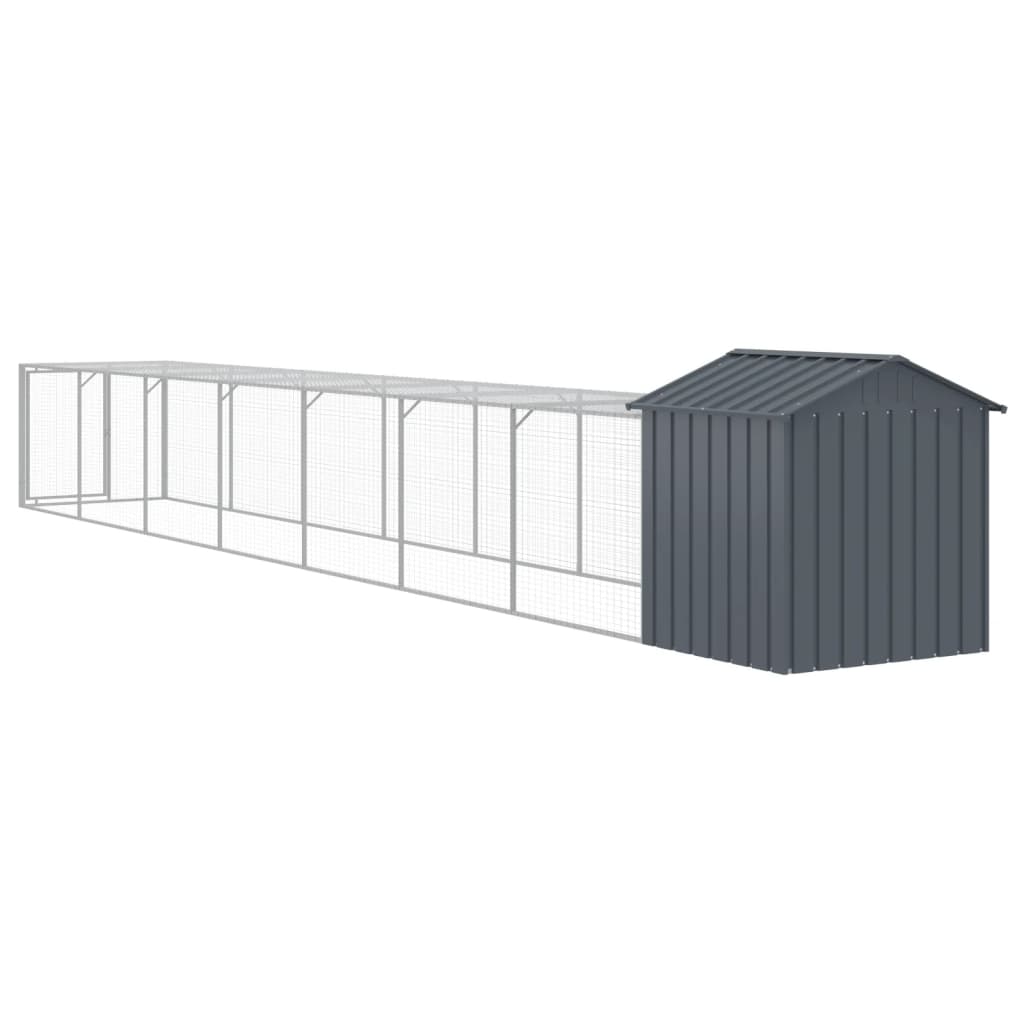 Chicken Cage with Run Anthracite 117x813x123 cm Galvanised Steel