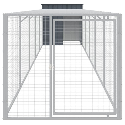 Chicken Cage with Run Anthracite 110x609x110 cm Galvanised Steel