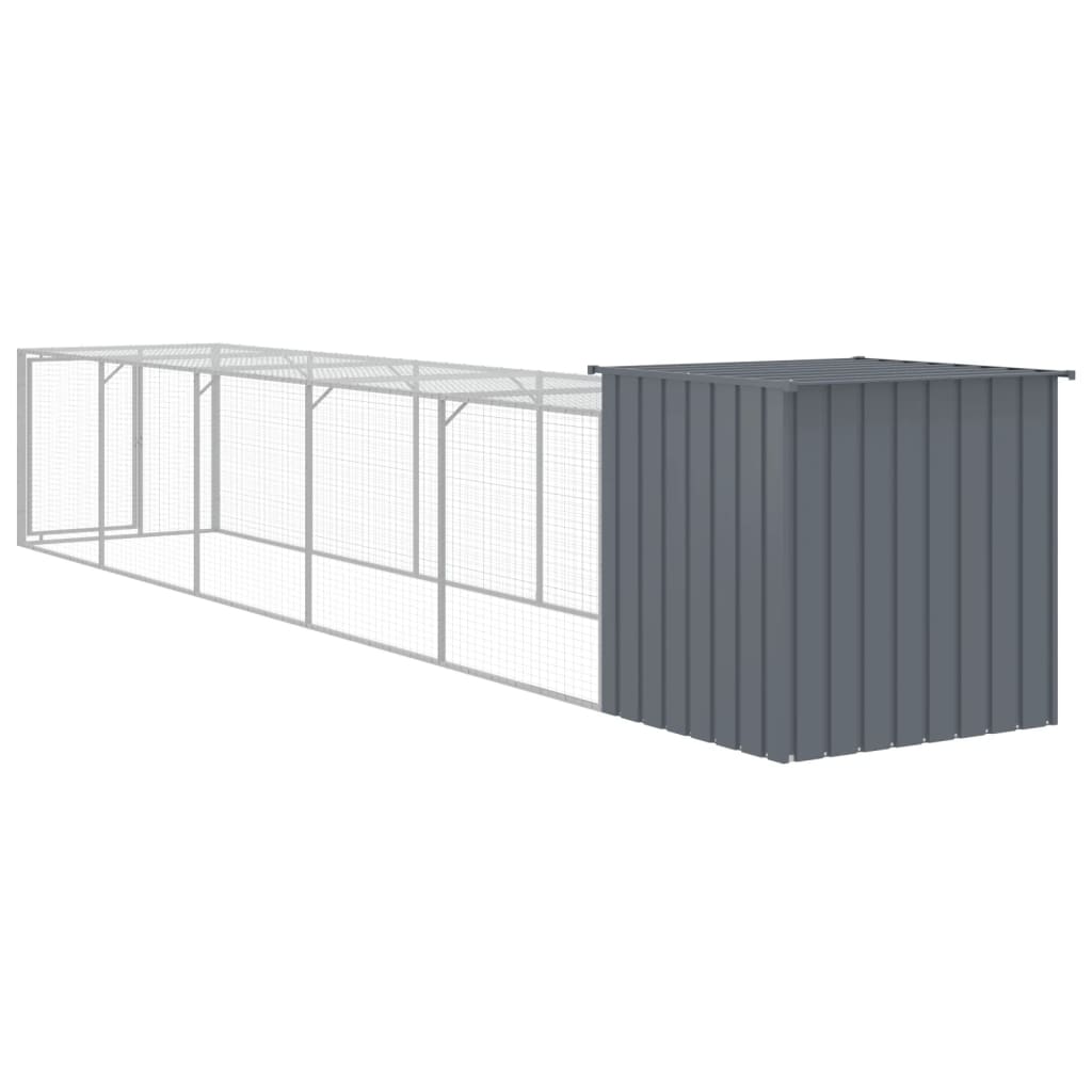 Chicken Cage with Run Anthracite 110x609x110 cm Galvanised Steel