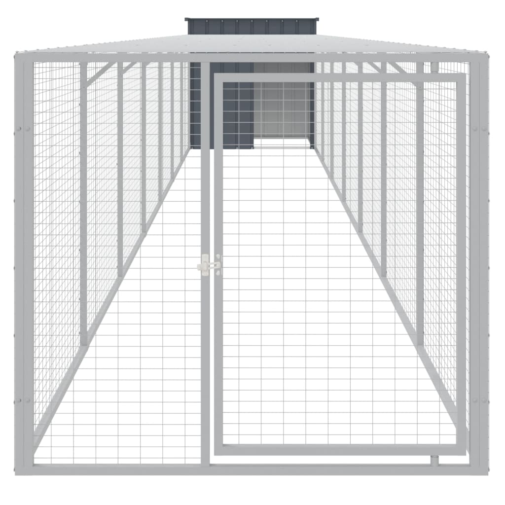 Chicken Cage with Run Anthracite 110x813x110 cm Galvanised Steel