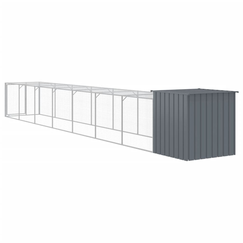 Chicken Cage with Run Anthracite 110x813x110 cm Galvanised Steel