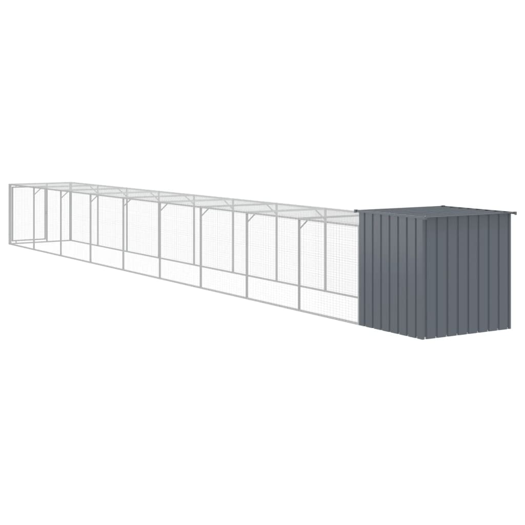 Chicken Cage with Run Anthracite 110x1017x110 cm Galvanised Steel