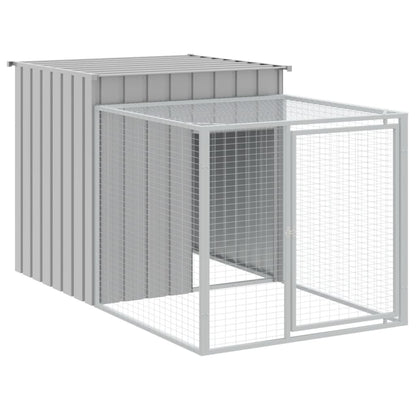 Chicken Cage with Run Light Grey 110x1017x110 cm Galvanised Steel