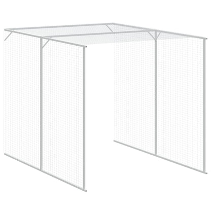 Chicken Cage with Run Light Grey 165x659x181 cm Galvanised Steel