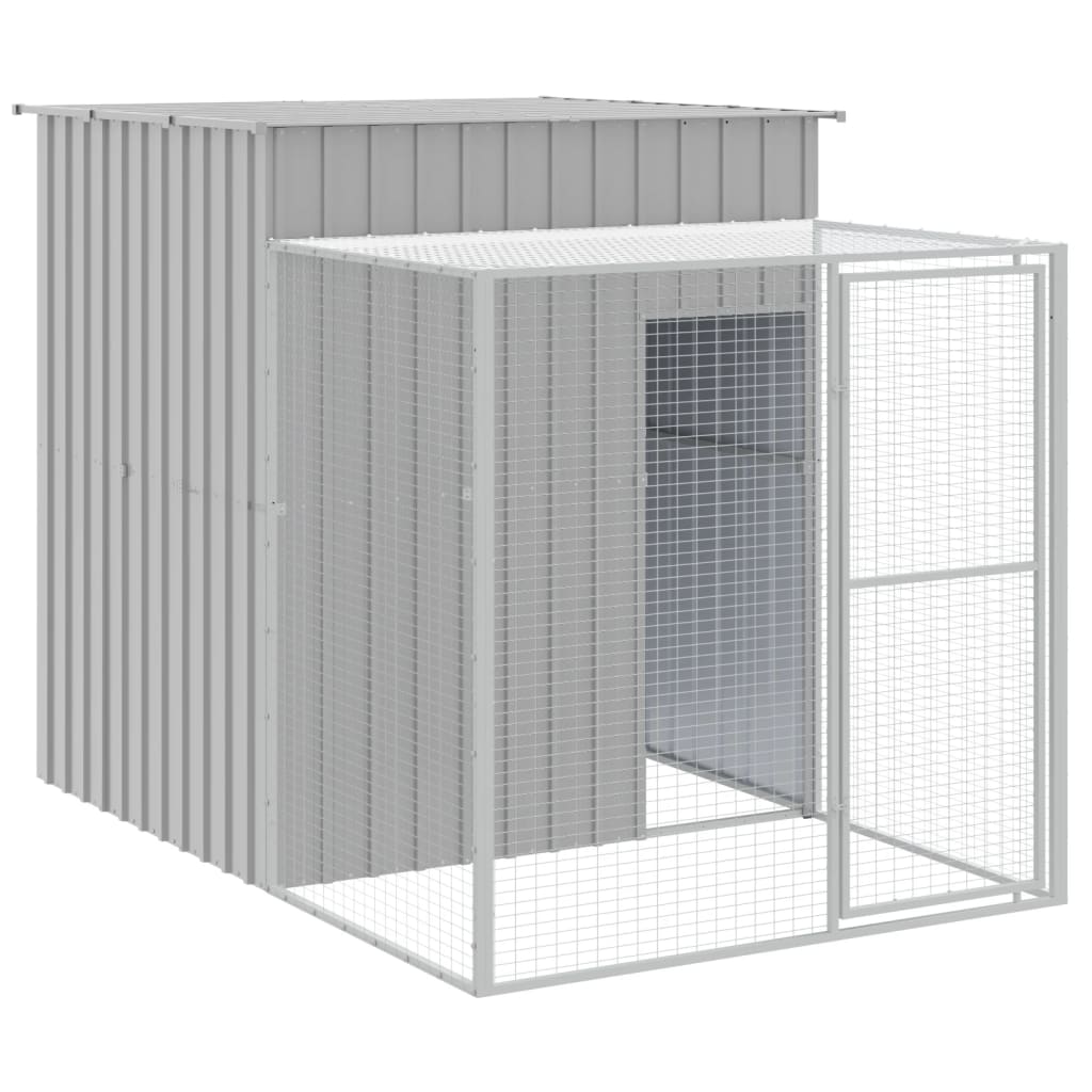 Chicken Cage with Run Light Grey 165x1067x181 cm Galvanised Steel