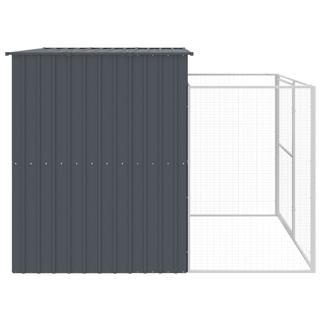 Dog House with Run Anthracite 214x253x181 cm Galvanised Steel