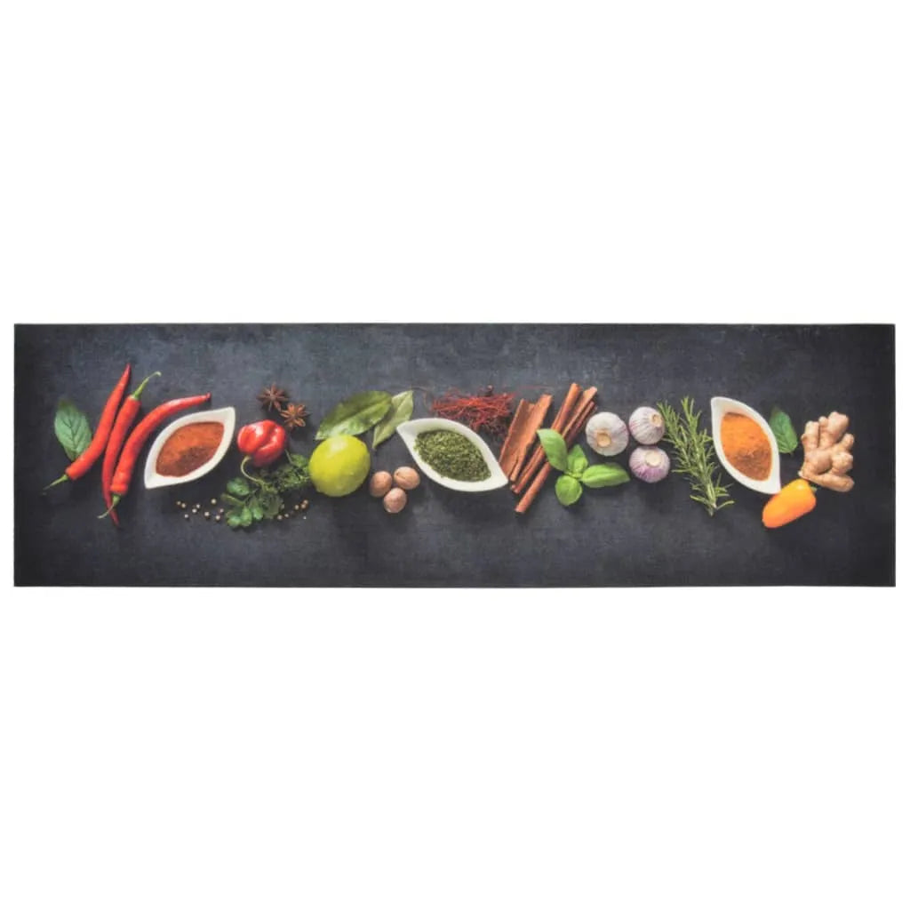 Kitchen Rug Washable Spices 45x150 cm Velvet