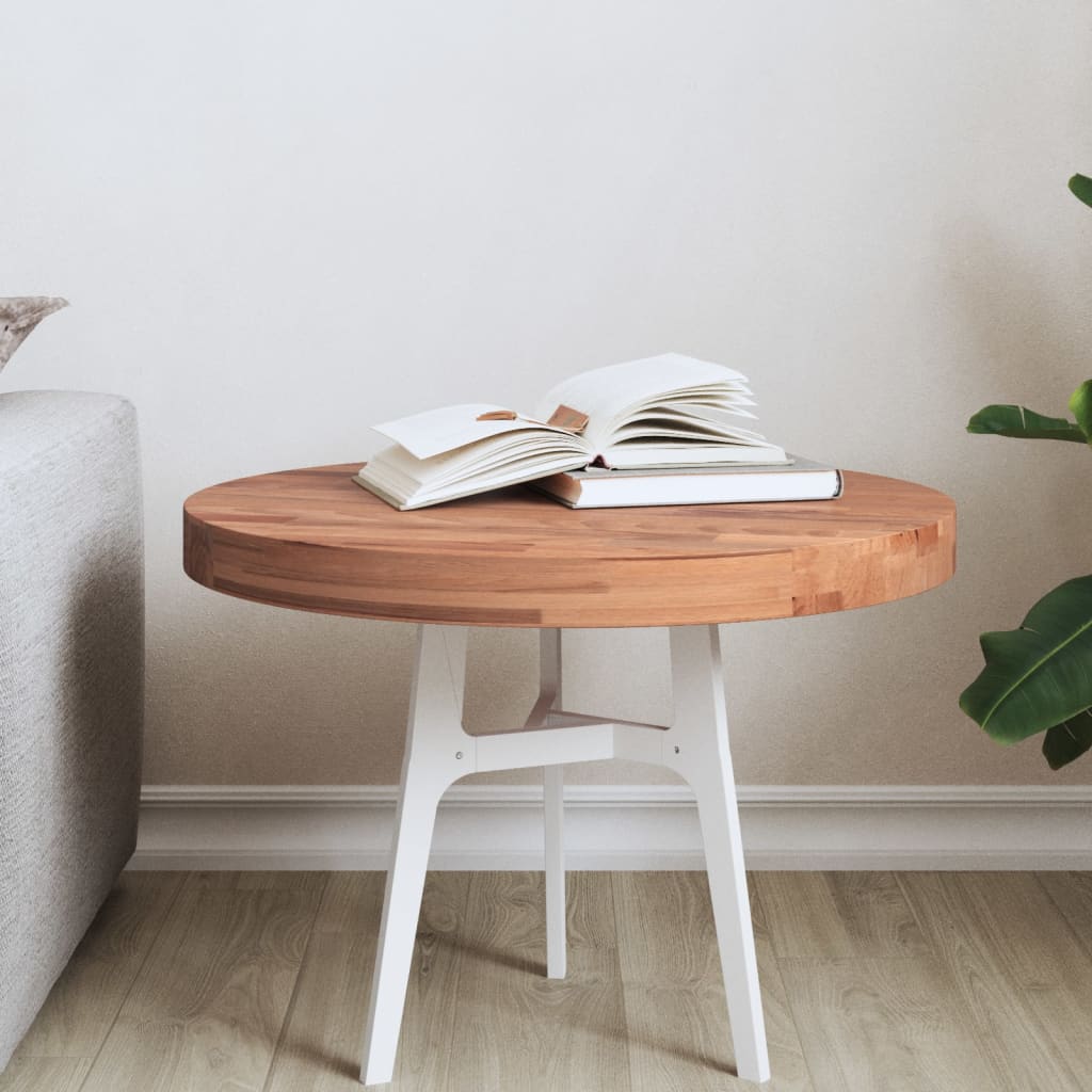 Table Top Ø50x4 cm Round Solid Wood Beech