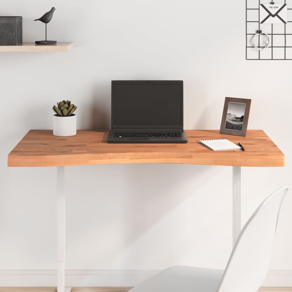 Desk Top 100x(45-50)x4 cm Solid Wood Beech