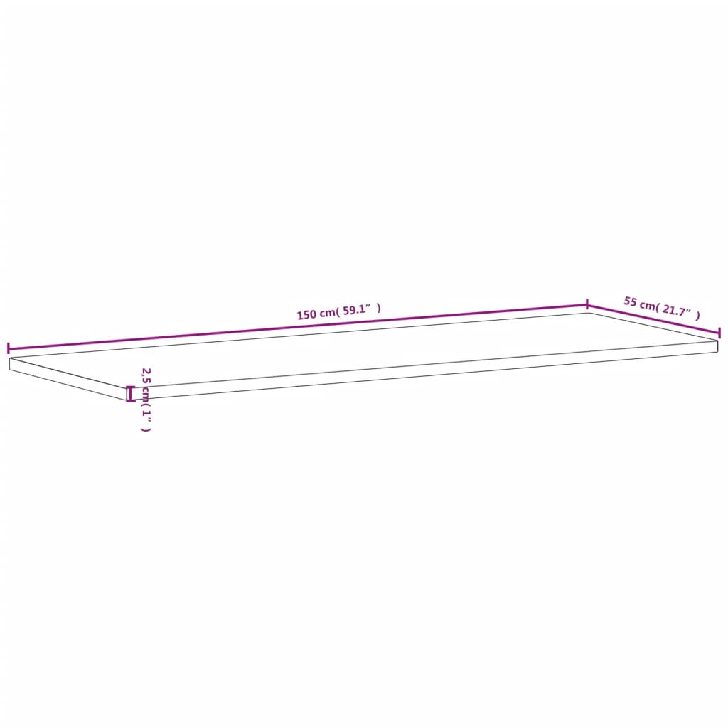 Workbench Top 150x55x2.5 cm Solid Wood Beech