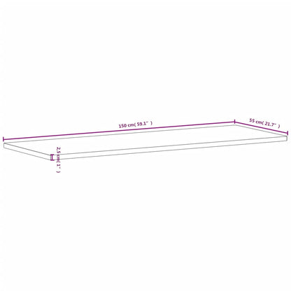 Workbench Top 150x55x2.5 cm Solid Wood Beech